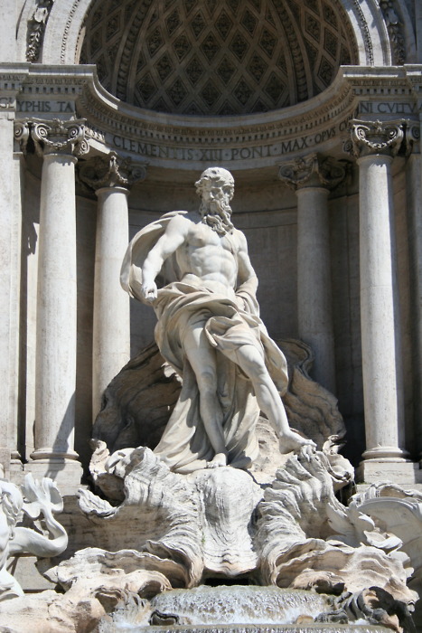 Gian Lorenzo Bernini, estatua de Oceanus, Fontana de Trevi, Roma.