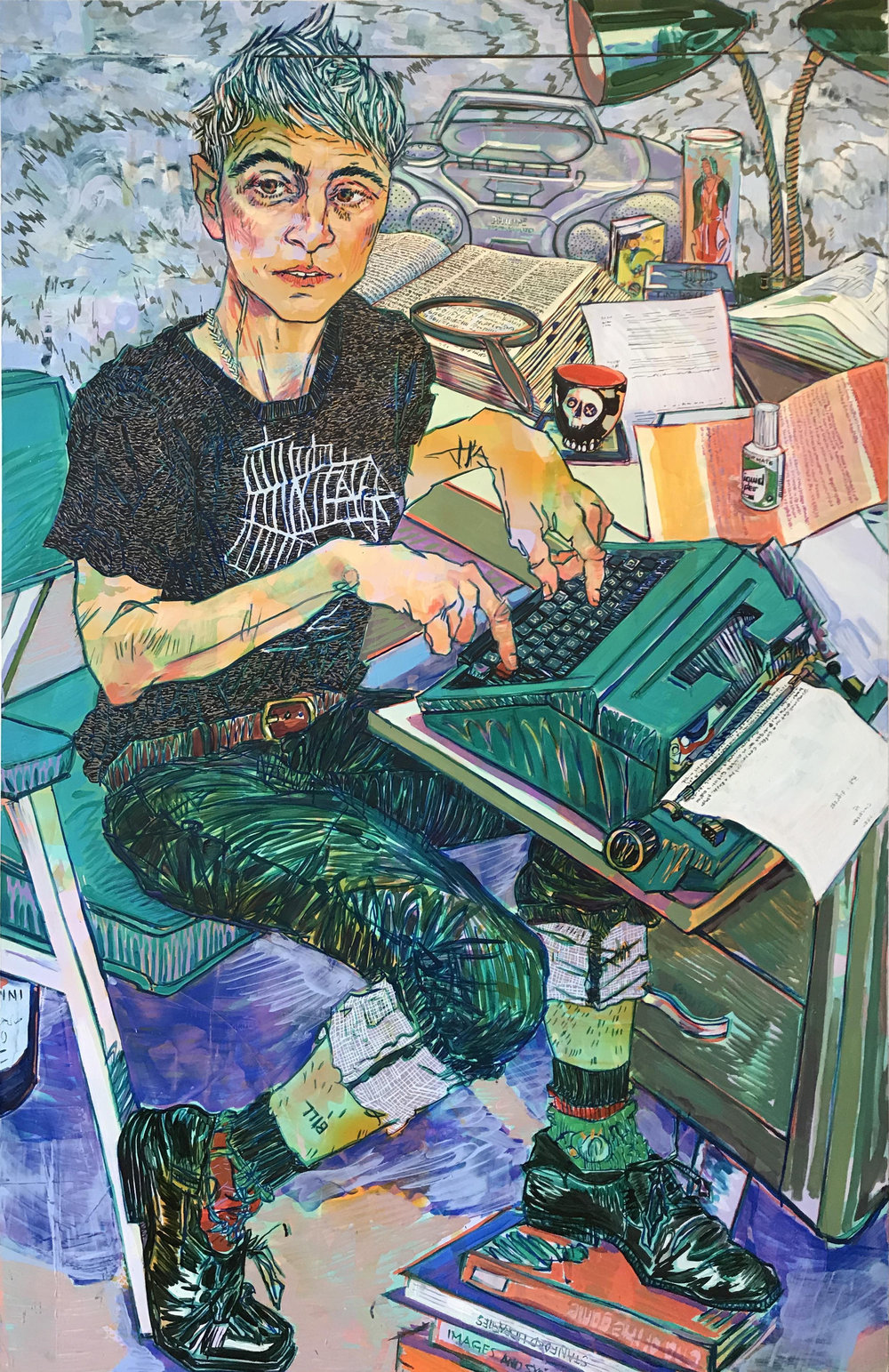 Hope Gangloff 3 pintura ilustracion juventud cultura pop retratos sociedad