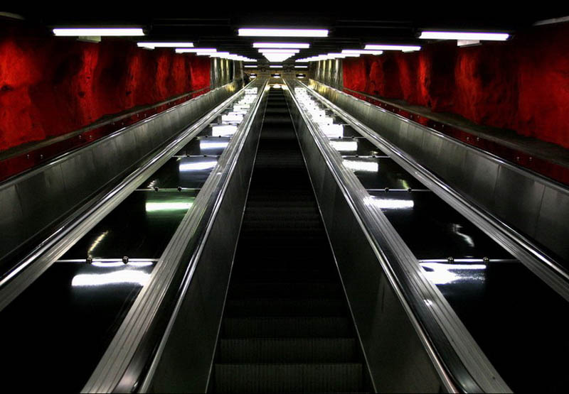 Pintura en el metro de Estocolmo