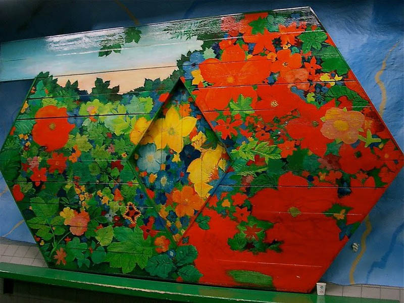 Pintura en el metro de Estocolmo