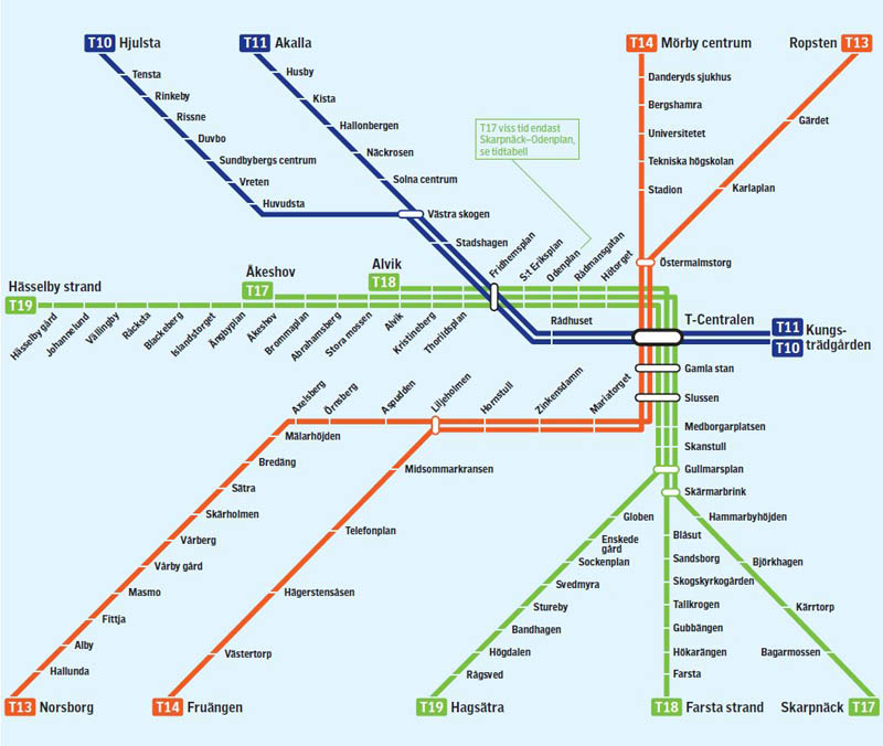 Plano del metro de Estocolmo