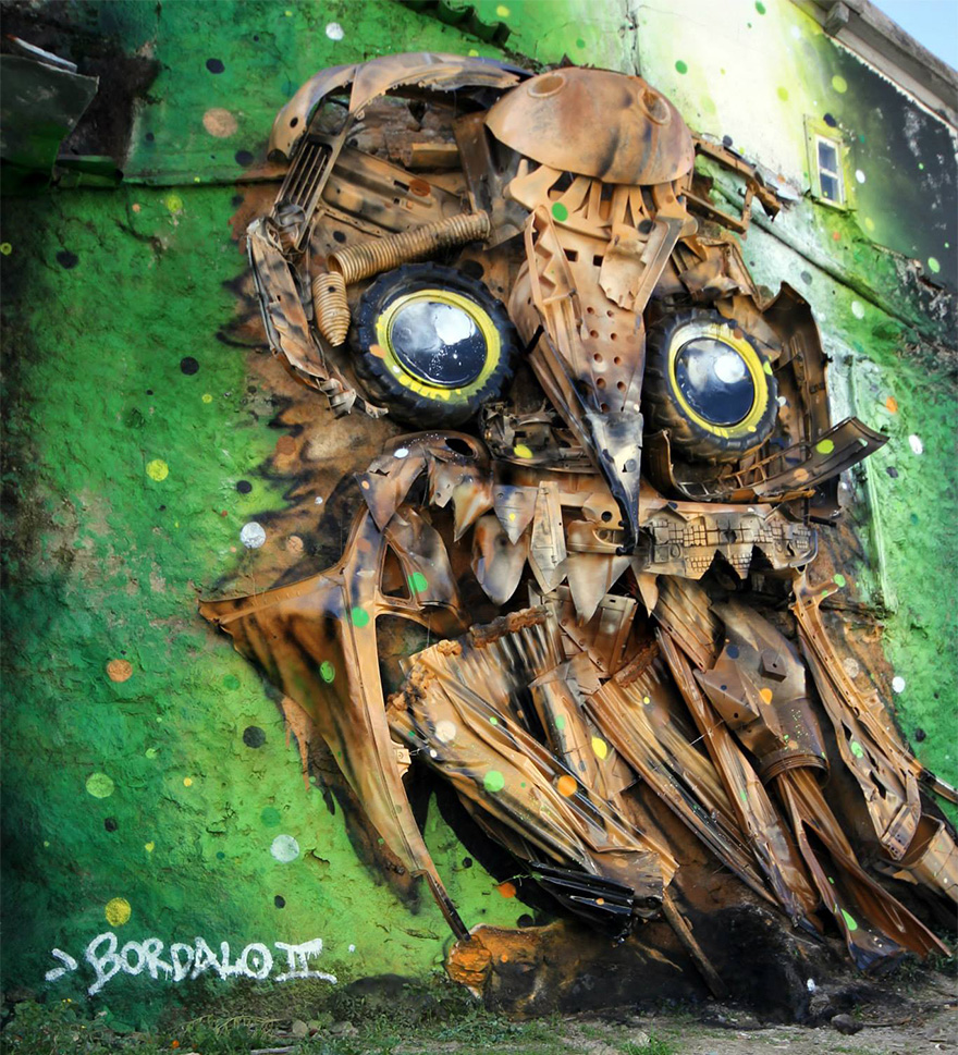 Artur Bordalo street art búho