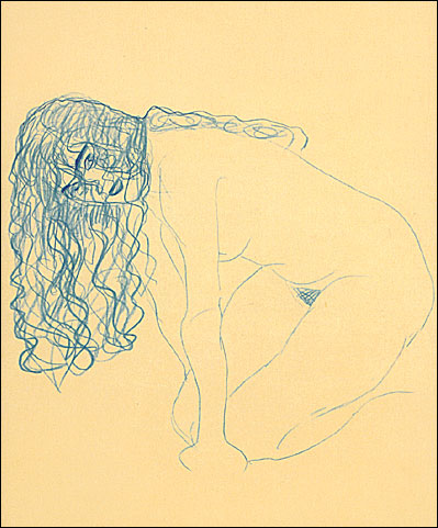Dibujo de Gustav Klimt, mujer desnuda
