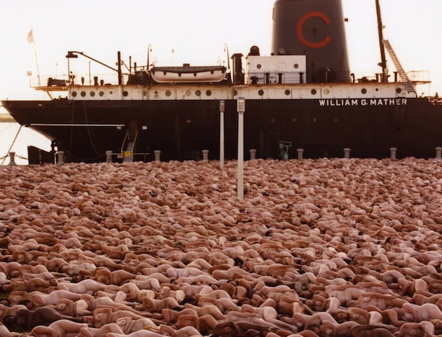 Fotografía de Spencer Tunick en una de sus instalaciones.