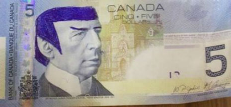 Star Trek billete Canada Spock