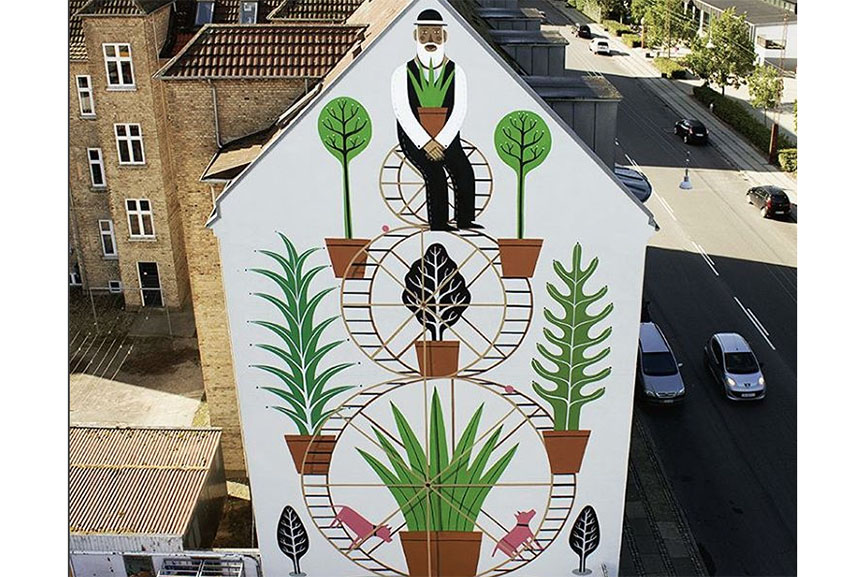 Agostino-Iacurci-Three-wheels street art mural Cultura Inquieta