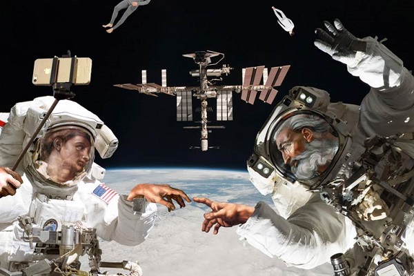 Barry Kite collage humor pintura clasica2