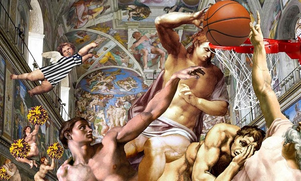 Barry Kite collage humor pintura clasica4