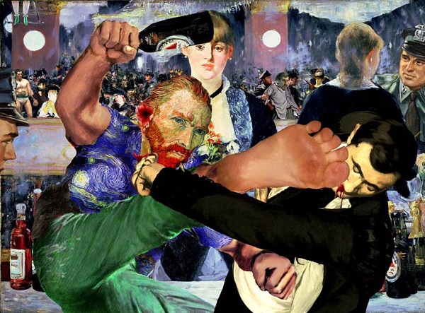 Barry Kite collage humor pintura clasica5