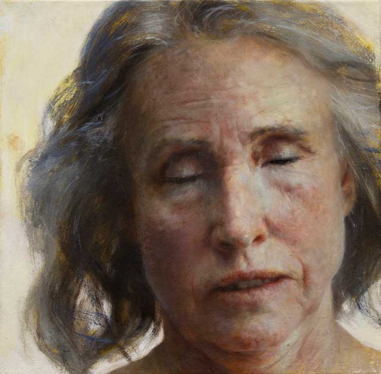 Pintura del rostro de una mujer por la pintora Aleah Chapin