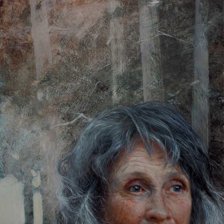 Pintura del rostro de una mujer por la pintora Aleah Chapin