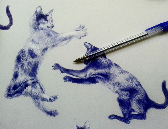 Ilustraciones a bolígrafo de Nuria Riaza