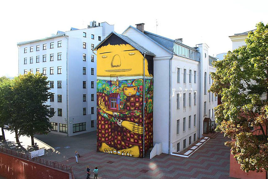 Os-Gemeos-The-Giant-of-Minsk street art mural Cultura Inquieta