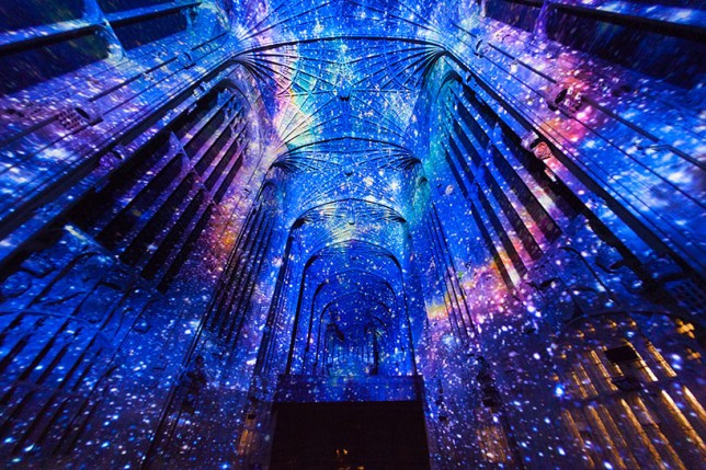 Stephen Hawking Kings College Chapel Cambridge University Miguel Chevalier