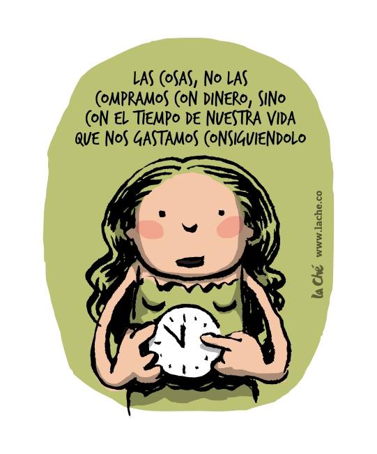 Ilustración de la ilustradora colombiana La Ché, Cecilia Ramos, humor, viñetas