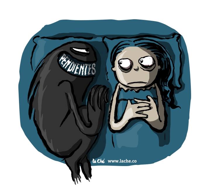 Ilustración de la ilustradora colombiana La Ché, Cecilia Ramos, humor, viñetas
