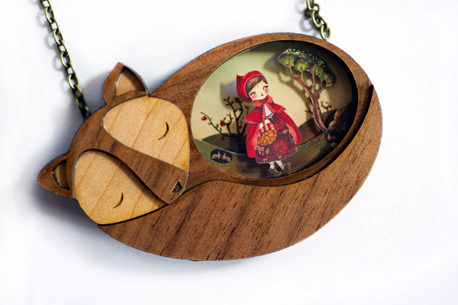 Fairy Tale Necklaces With Tiny Scenes Inside