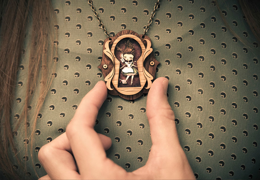 Fairy Tale Necklaces With Tiny Scenes Inside9