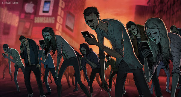 Satirical Illustrations Addiction to Technology11