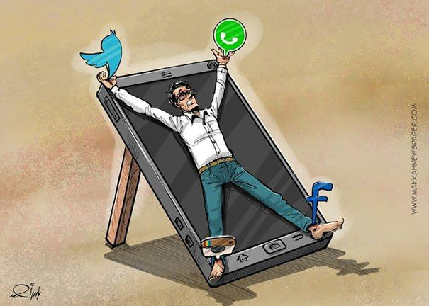 Satirical Illustrations Addiction to Technology14