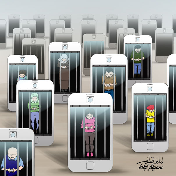 Satirical Illustrations Addiction to Technology22