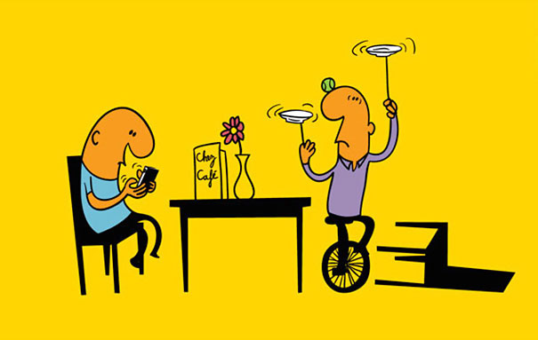 Satirical Illustrations Addiction to Technology26