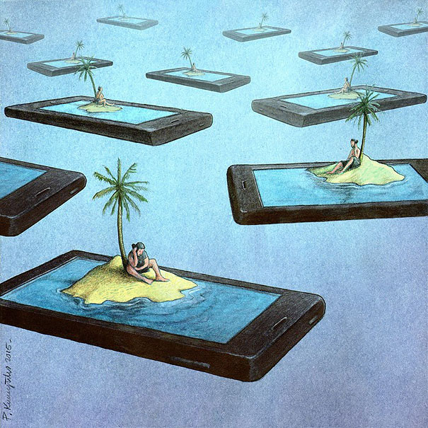 Satirical Illustrations Addiction to Technology9