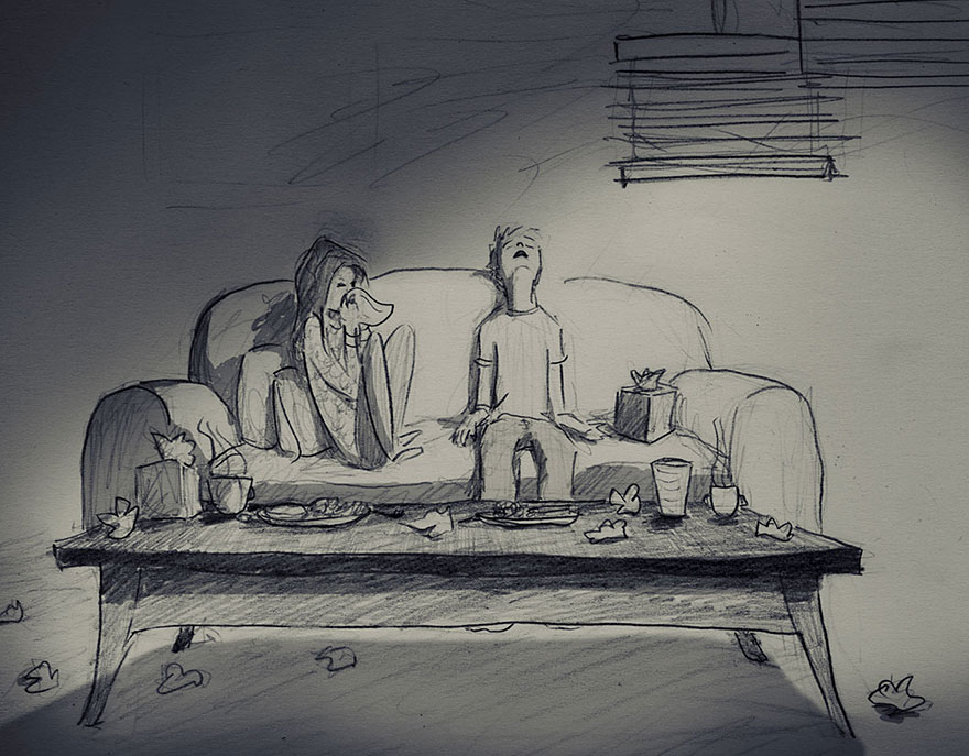 365 days drawing challenge love illustrations marriage curtis wiklund10