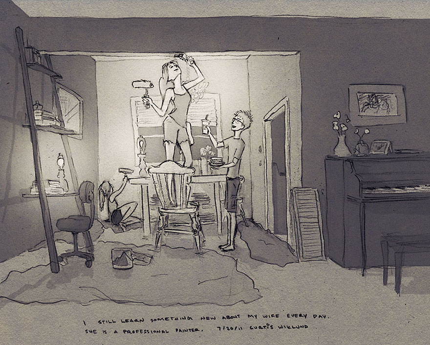 365 days drawing challenge love illustrations marriage curtis wiklund12