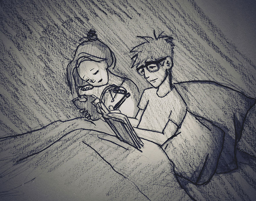 365 days drawing challenge love illustrations marriage curtis wiklund15