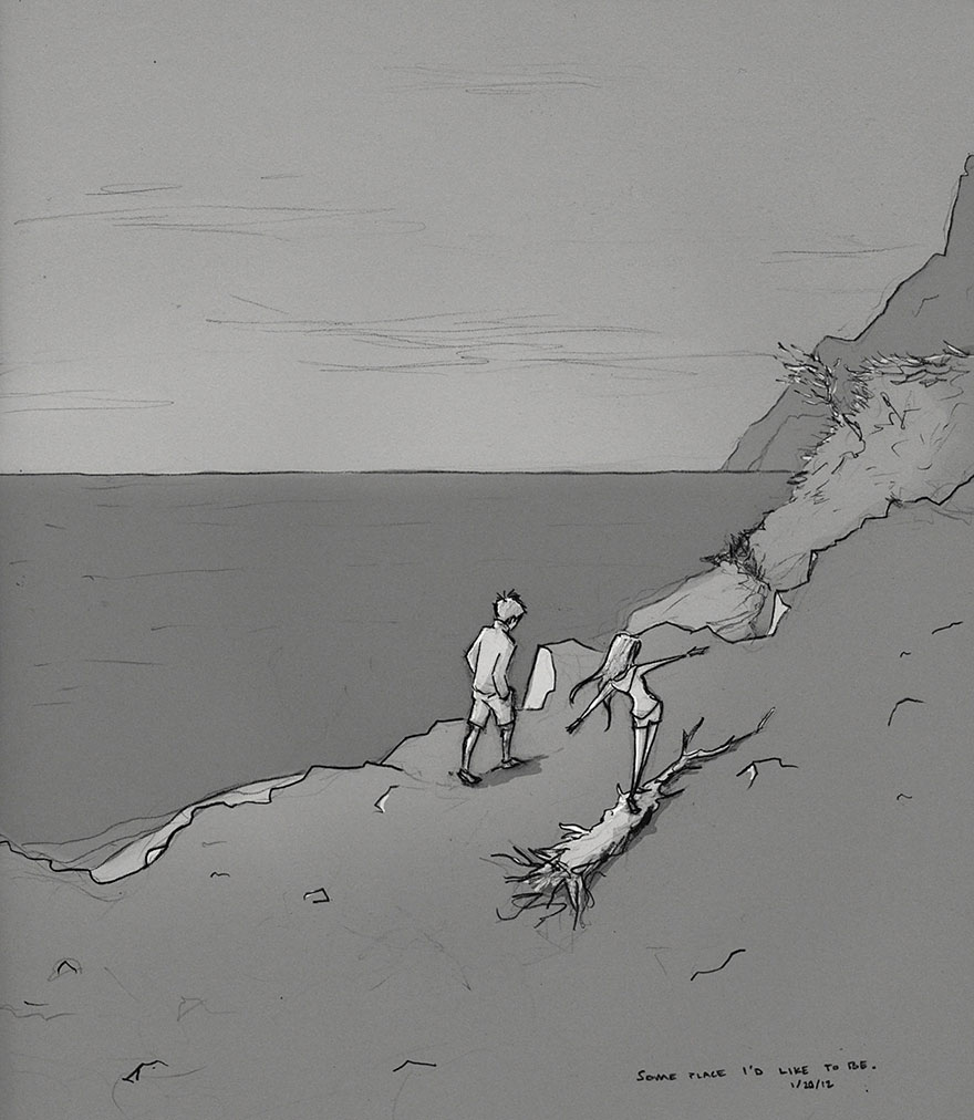 365 days drawing challenge love illustrations marriage curtis wiklund17