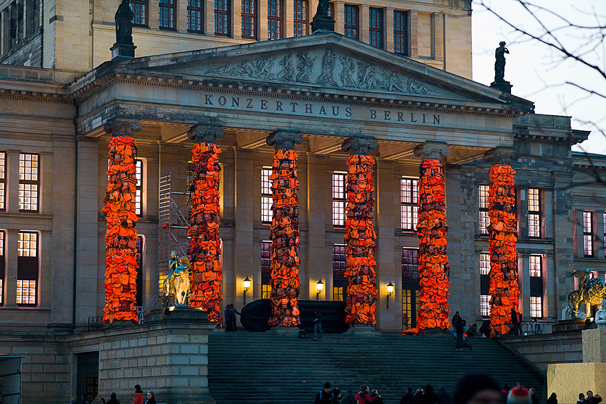 Ai Weiwei refugee life jackets