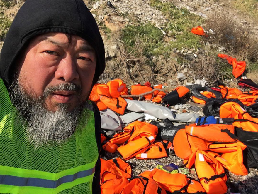 Ai Weiwei refugee life jackets6