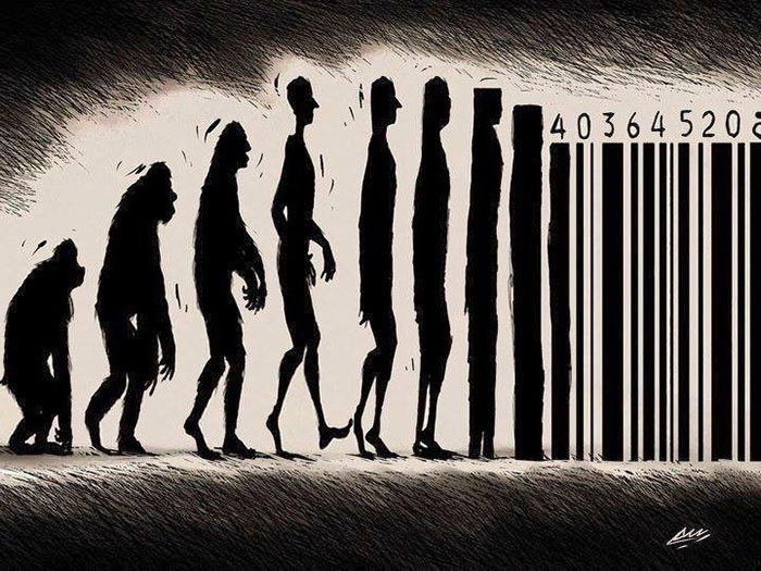 Darwin Evolution satirical illustration6