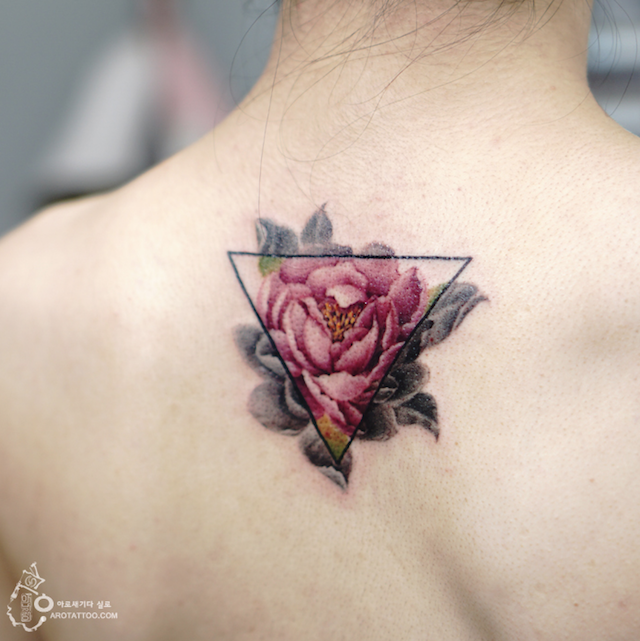 Floral color watercolor Tattoo Aro8