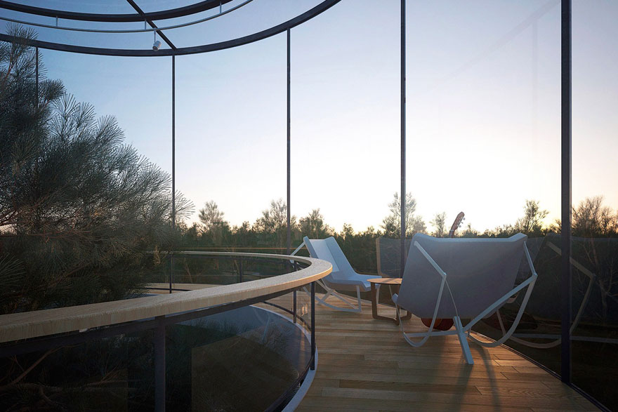 Aibek Almassov Tubular Glass House Built Around Tree 5
