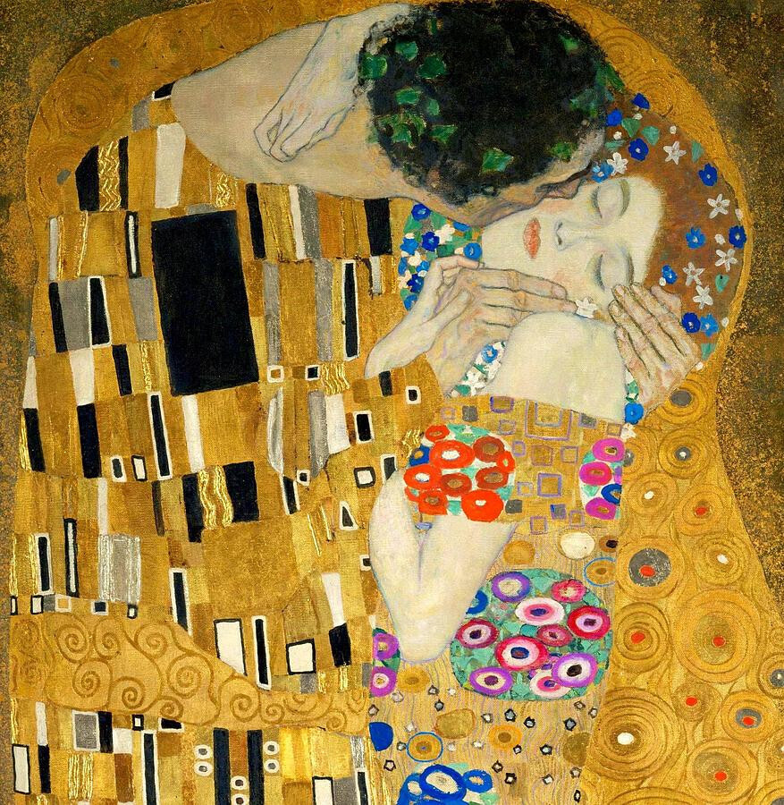 El beso, de Gustav Klimt, 1907-1908 (Detalle)