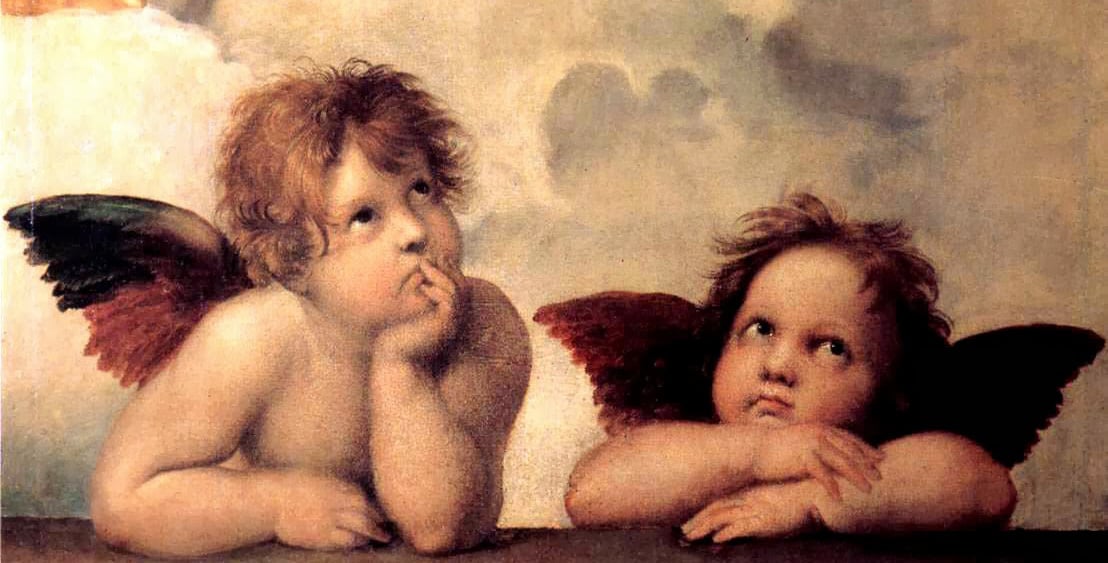 amor griego cupido. Pintura de los ángeles de Rafael