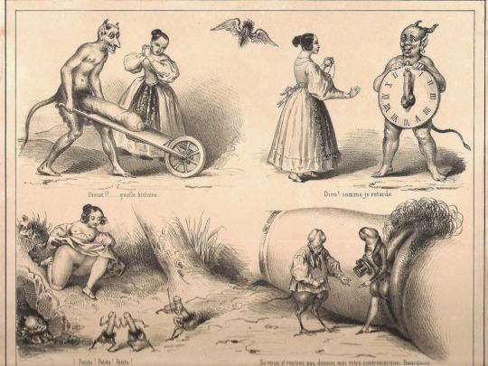 Diablos eróticos grabados Eugène Lepoittevin