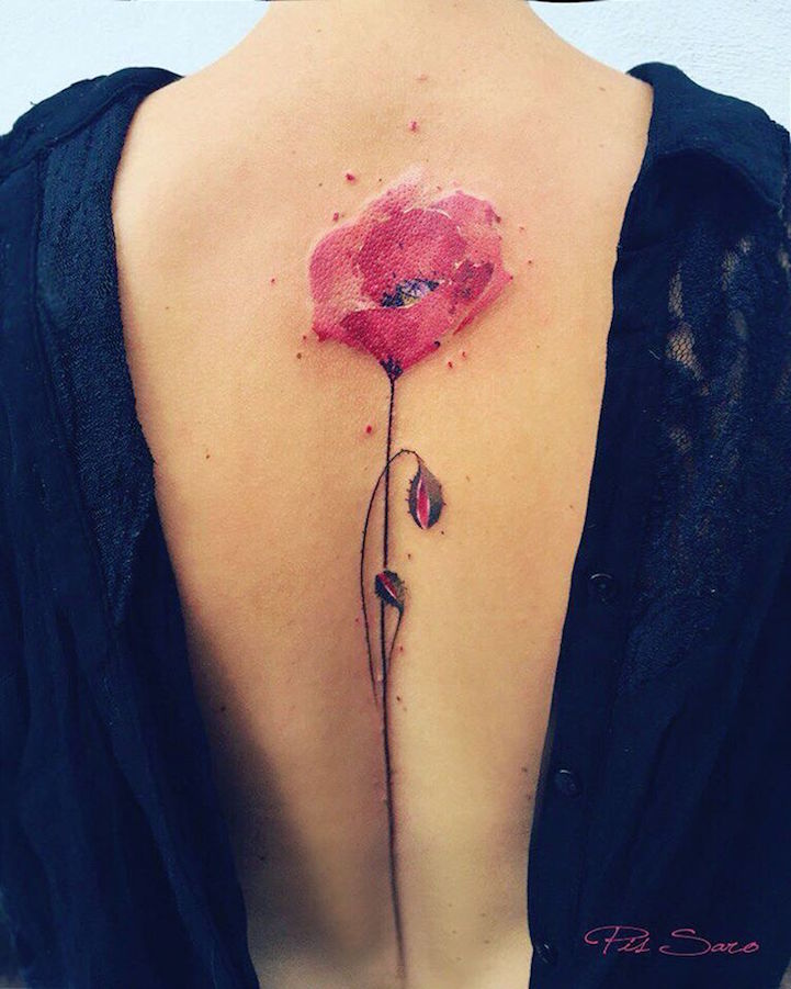 Pis Saro tatuaje flores 3