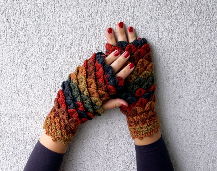 guantes de ganchillo dragon 2