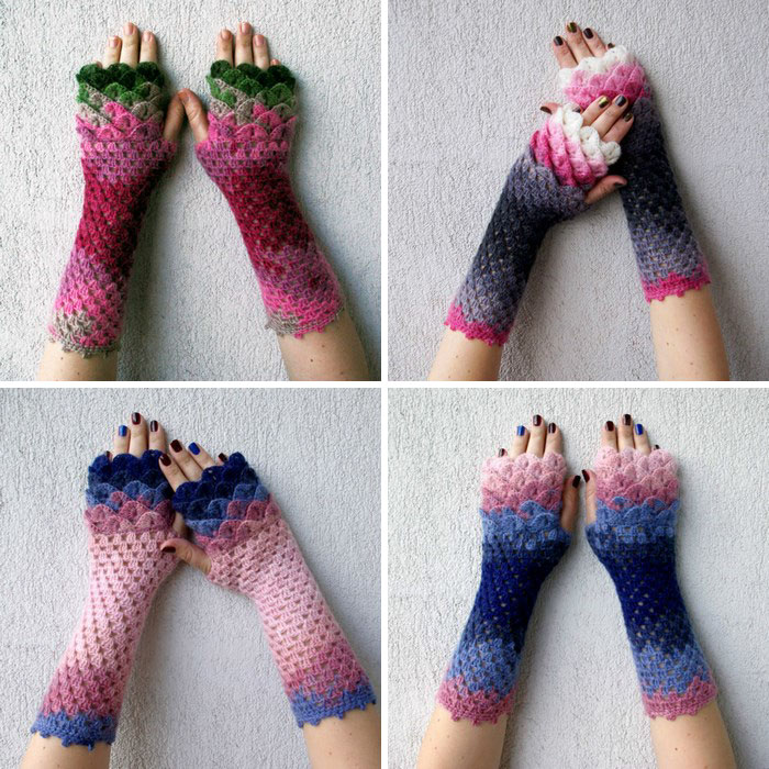 guantes de ganchillo dragon 4