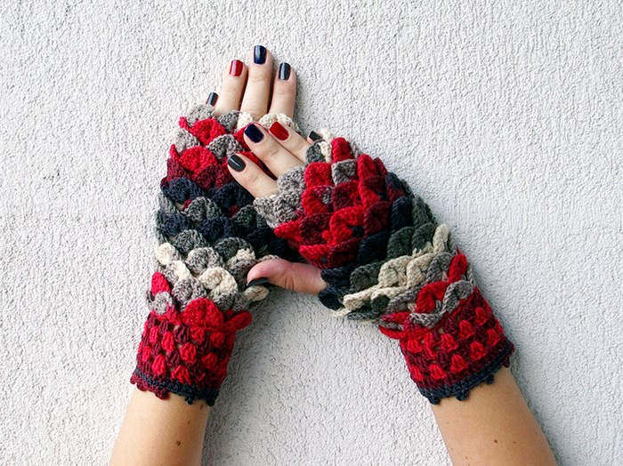 guantes de ganchillo dragon 6