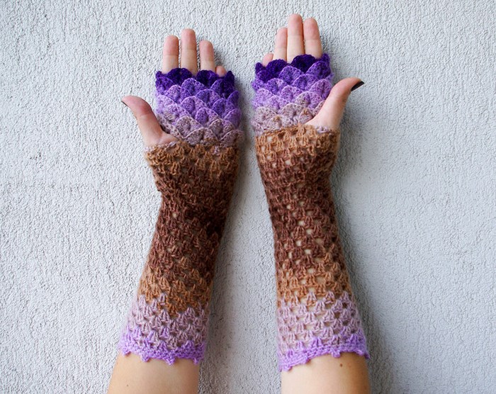 guantes de ganchillo dragon 7