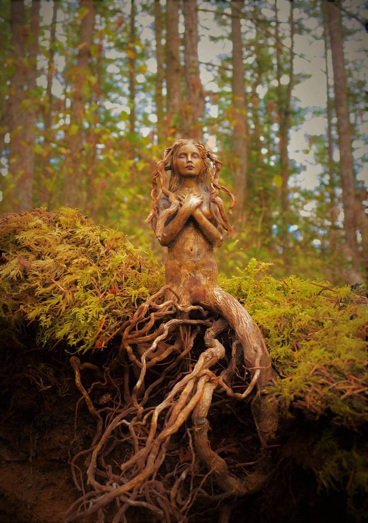 Debra Bernier esculturas de raices hojas