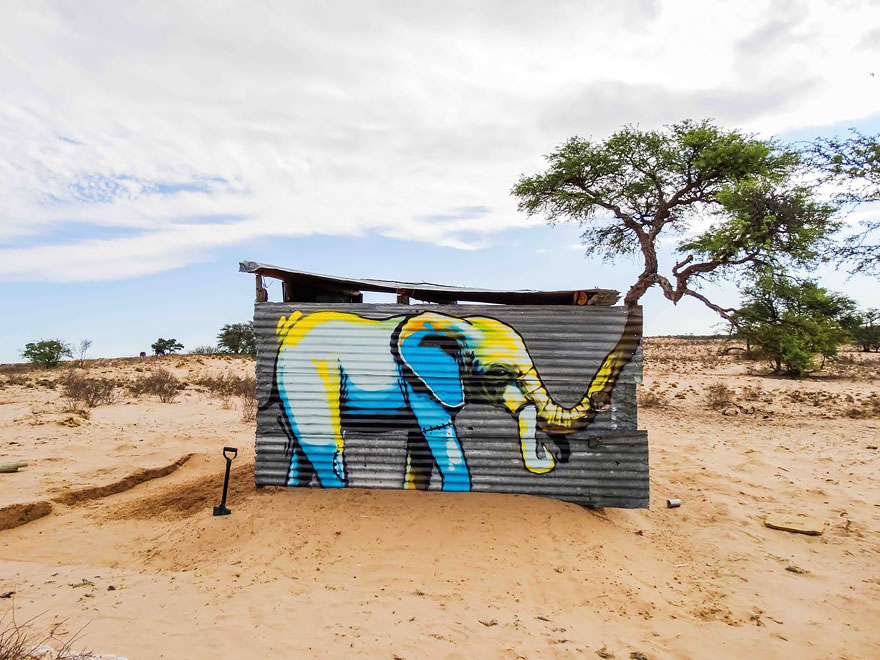 arte urbano Falko elefante 2
