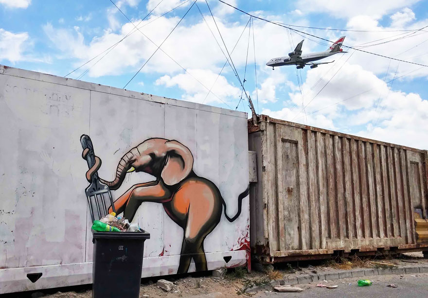arte urbano Falko elefante 4