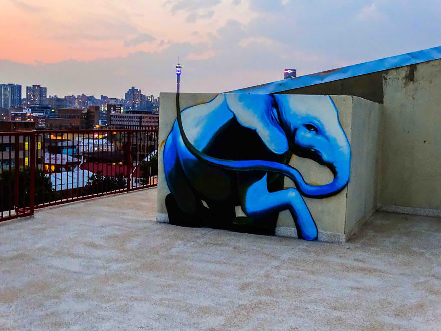 arte urbano Falko elefante 5