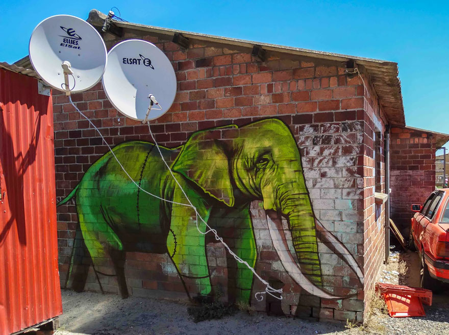 arte urbano Falko elefante 9