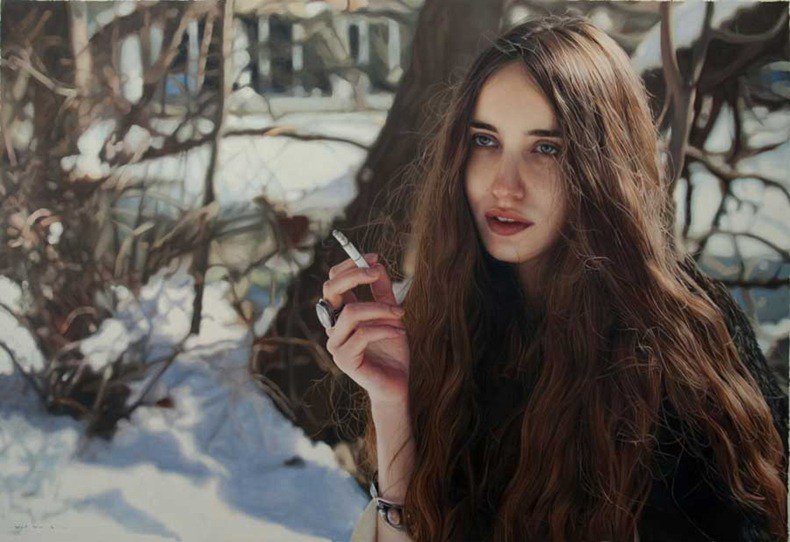 Yigal Ozeri pintura hiperrealista